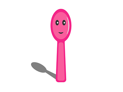 Spoonie character dribbble theme pink shadow spoon