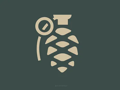 Pinecone Grenade illustration army bomb branding cannabis forest grenade health icon illustration logo logo design maine military nature new england outdoors pine pinecone plants trees