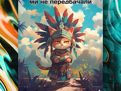 Не передбачали... ai branding cat daliy design illustration poster print