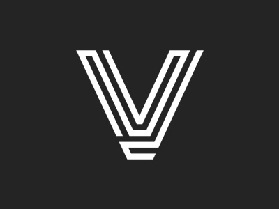 Puzzle "V" concept creative design identity illustration letter logo logotype mark simple symbol v