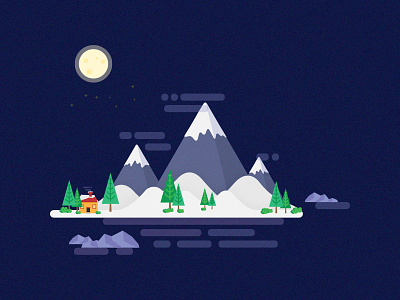 Mountain Island big dipper moon mountains night smashing magazine snow vector wallpaper