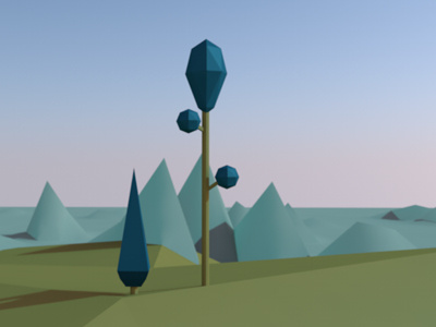 Tree 3d modeling c4d lowpoly tree