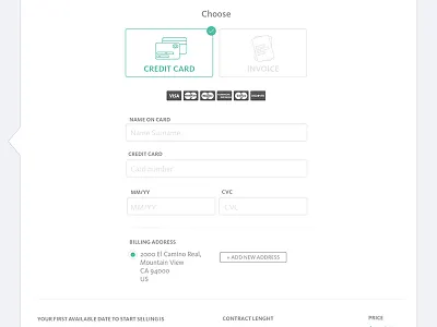 Payment info address billing card invoice payment