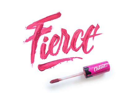 Caked cake caked fondant lettering lipstick makeup pink script