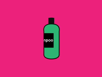 Shampoo black flat green magenta minimal shampoo