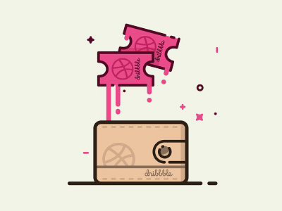 Dribbble card design draw dribbble giveaway icon iconography illustration invitation ticket
