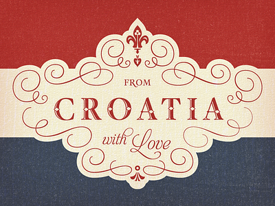 Croatian Flag Tea Towel ... croatia lettering logo logotype ornament type typo typography