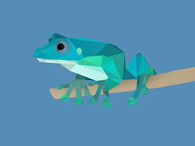 Blue Madagascar Tree Frog animals dribbble frog frogs inspire love low poly low polygon photoshop tree frog vector vector art
