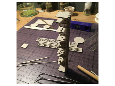 Work in progress nr.2 handmade making of micro matter skyscraper work in progress