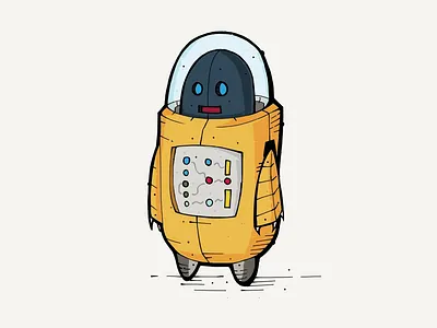 Lost illustration ipad lost pencil robot