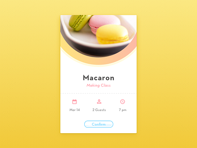 Confirm Reservation clean confirm dailyui elegant food macaron reservation sketch ui