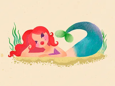 Little Mermaide ariel disney fish flat flat disney girl mermaid round