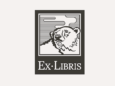 Ex Libris Logo bear book plate books library literature logo polar