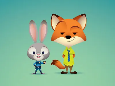 Judy and Nick disney jerrod maruyama judy hopps nick wilde walt disney animation zootopia