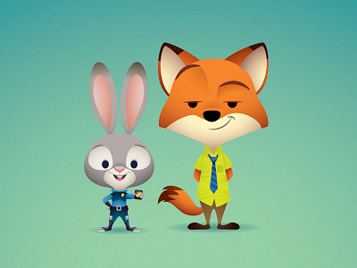 Judy and Nick disney jerrod maruyama judy hopps nick wilde walt disney animation zootopia