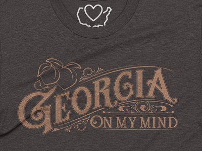 50states Georgia On My Mind georgia lettering tshirt