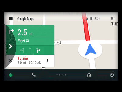 Alert - Car Infotainment System, Full Screen android animated animation auto material design message navigation