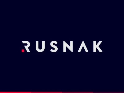 R U S N A K factory foot footwear goods leather logo logotype manufacturer rusnak simple typography wear
