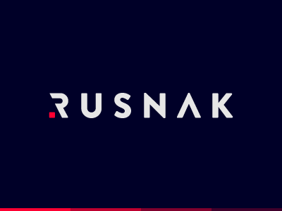 R U S N A K factory foot footwear goods leather logo logotype manufacturer rusnak simple typography wear