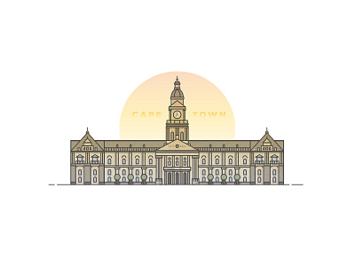 City Hall - Cape Town building cape town city hall gradient grain illustration illustrator line art line illustration mother city vector © isoflow