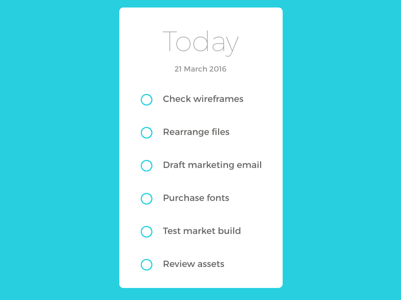 To-Do UI design flat principle prototype simple sketch to do ui ux