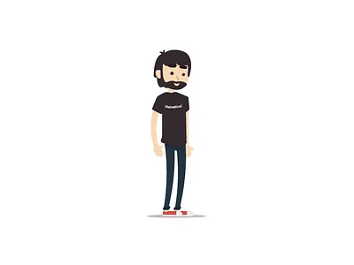 self potrait? beard designer flat helvetica human illustration potrait self shirt t