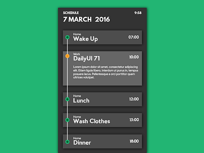 Daily UI | #071 | Schedule 71 dailyui schedule