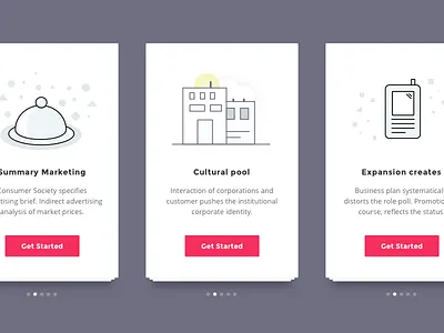 Onboarding Cards cards flow icons illustration ios mobile onboarding paging