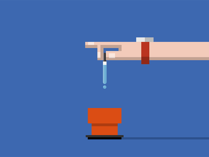 Another arm loop 2d animation arm clock corporate eyedropper flat plant