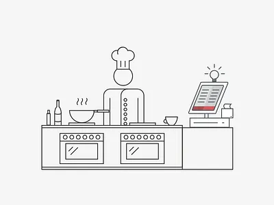 POS Kitchen ideas illustration chef coffee ideas illustration kitchen line oven pan pos storyous