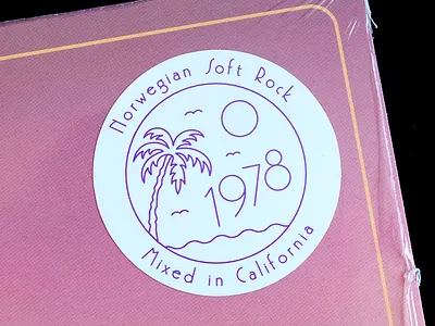 Lion & the Lamb sticker 70s cover art line lp music ocean outline palm tree sticker summer sun vinyl