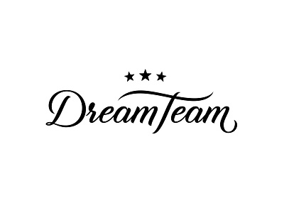 Dream Team LogoType brand branding custom hand drawn identity logo logotype real estate script star typography