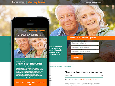 Responsive Landing Page - Healthcare accordion cta desktop form imagery landing page large hero mobile responsive