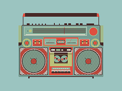 Free Boombox Vector Illustration audio boombox free freebie music retro speakers vintage