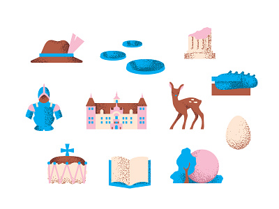 Steiermark Pictograms animal architecture austria eatwritelive egg graz illustration kunsthaus museum pastel pictogram