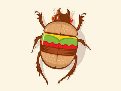 Nature's Bounty beetle burger glenn jones glennz illustration illustrator vector