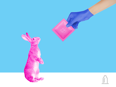 Safe Sex condom hand rabbit safe sex sex surreal surrealism