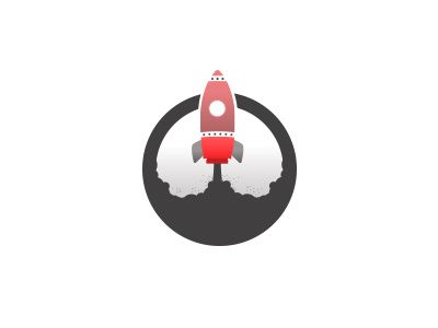 Rocket Design brand circle emblem icon launch logo rocket space symbol