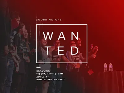 Tedx - we're hiring flat graphic hire layout minimal poster ted