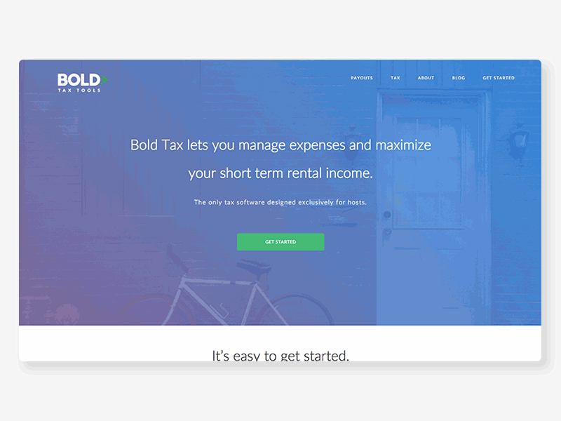 Bold Tax bold gif landing product scroll splash tax ui web website