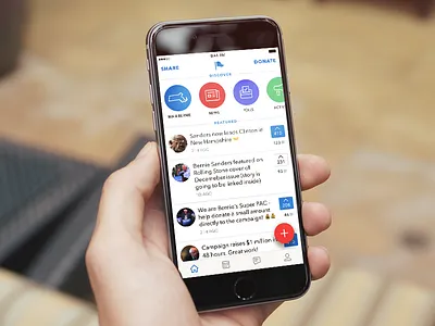 Rally for Bernie app chat community group chat home iphone mobile politics