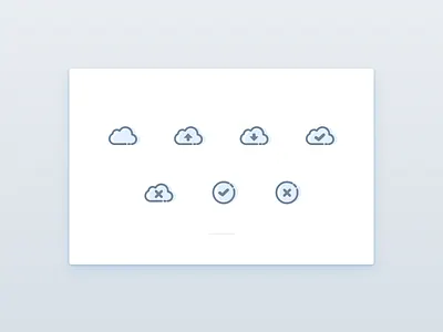 Icon Set clean cloud upload dailyui download elegant icon set icons sketch ui