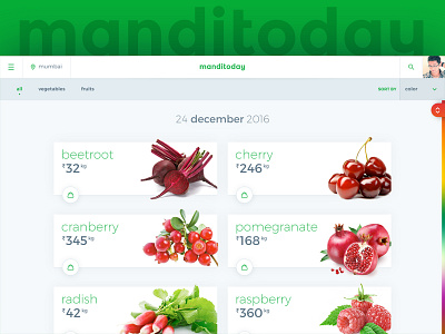 mandi.today card ecommerce market minimal today ui vegetable