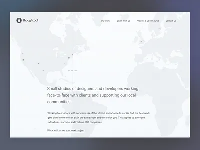 Thoughtbot Locations landing page locations map marketing site offices redesign thoughtbot