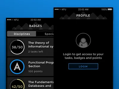 KFU ITIS Gamification badges dark empty games gamification ios state