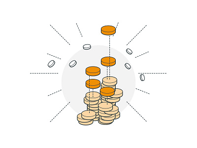 Infographic element coin icon illustration invest stack