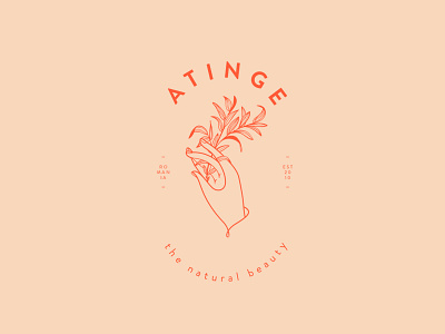 Atinge art atinge botanical brand hand line logo mark olive