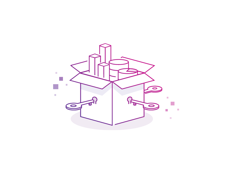 Datasafe box box crypto data encryption gradient icon illustration keys lines secure