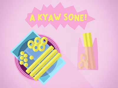 A Kyaw Sone - Myanmar Street food illustration myanmar street food yangon