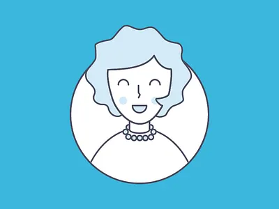 Woman in blue character female flat illustration line people vector woman